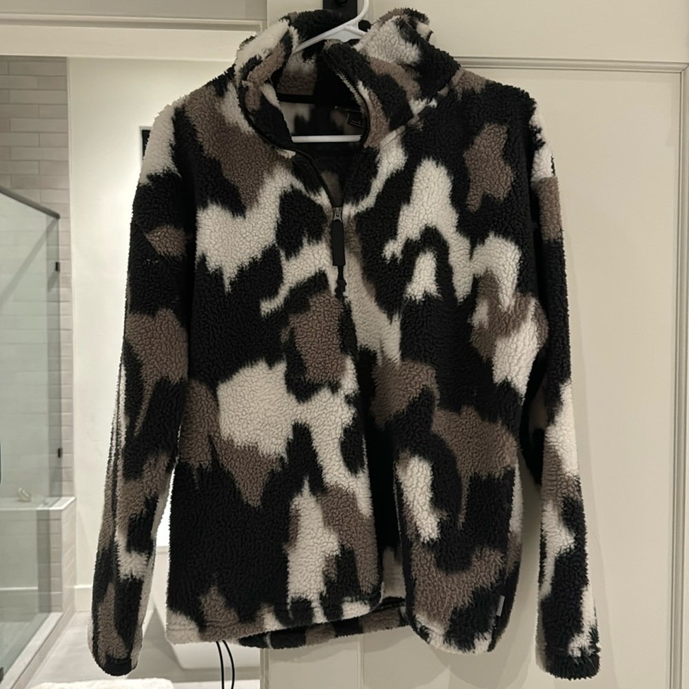 Eddie Bauer Sherpa Quarter Zip Jacket Sweater